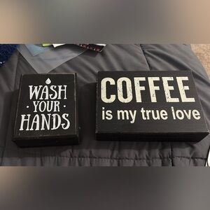 Black and White Wooden Decorative Signs